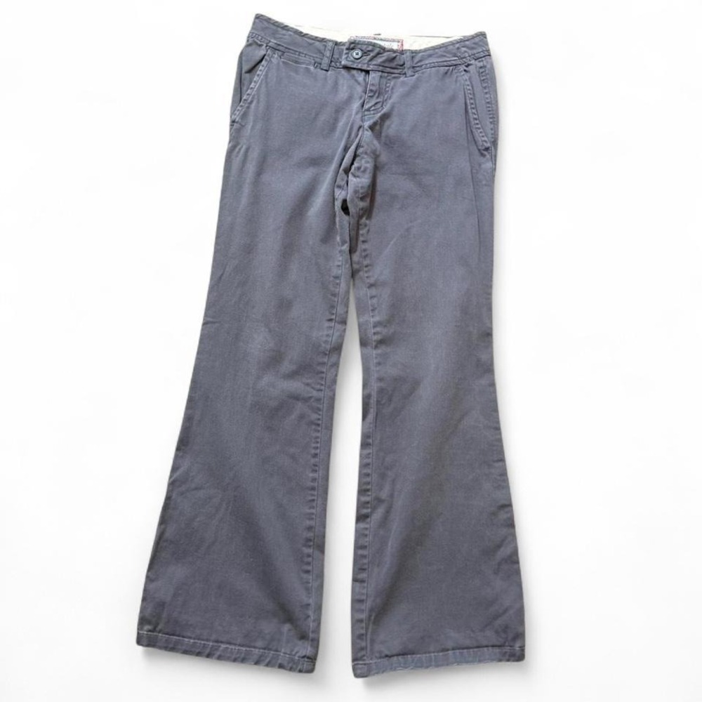 Vintage Y2K Aeropostale Gray Low Rise Flare Pants, Women's‎ Size 1/2 S